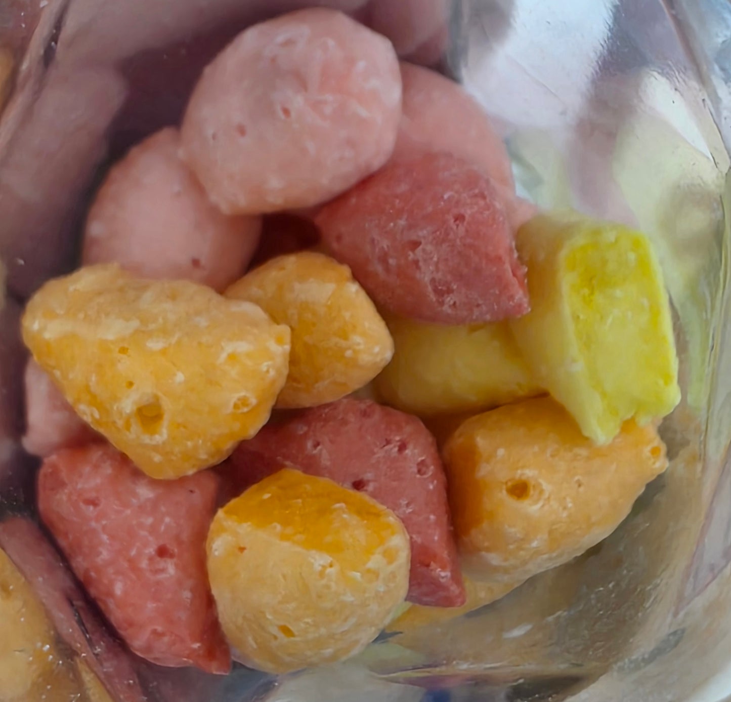 Freeze Dried Candy SAMPLER Rainbow Krunchies (Rainbow Skittles), Sour Krunchies (Sour Skittles, Lemon Balls (Lemon Heads), Candy Corn, Kruncheads (Airheads) and Starblast (Starburst)