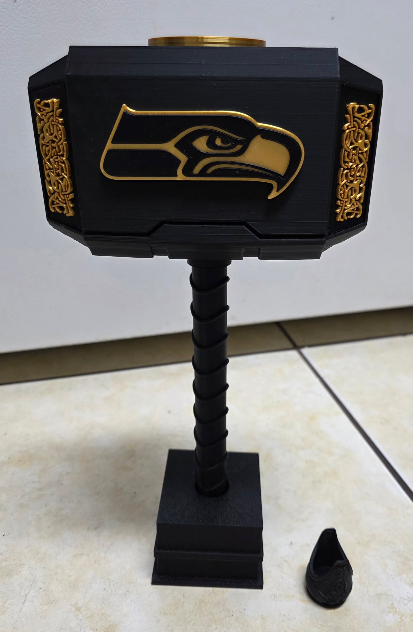 Seattle Seahawks GOLD EDITION Thor Hammer with Stand